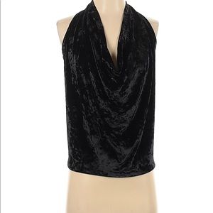 Black sequin halter top
